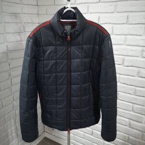 Geox Respira Men's Size 40 Navy Full Zip Lightweight Puffy Jacket